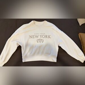 Abercrombie & Fitch Cream New York Crewneck Sweatshirt